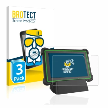 Vorderseite einer Produktverpackung mit dem Markenlogo BROTECT. Daneben ist das Gerät Hella Gutmann Mega Macs X (tablet) mit d