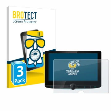 Vorderseite einer Produktverpackung mit dem Markenlogo BROTECT. Daneben ist das Gerät Kenwood DNR992RVS mit dem zugehörigen Di