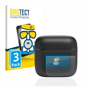 Vorderseite einer Produktverpackung mit dem Markenlogo BROTECT. Daneben ist das Gerät JBL Tour Pro 2 mit dem zugehörigen Displ