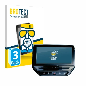 Vorderseite einer Produktverpackung mit dem Markenlogo BROTECT. Daneben ist das Gerät Volkswagen ID.5 Discover Pro 12