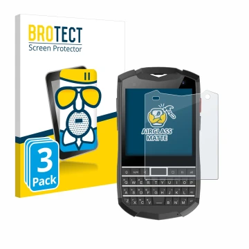 Vorderseite einer Produktverpackung mit dem Markenlogo BROTECT. Daneben ist das Gerät Unihertz Titan Pocket mit dem zugehörige