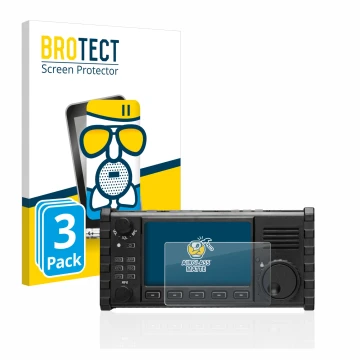 Vorderseite einer Produktverpackung mit dem Markenlogo BROTECT. Daneben ist das Gerät Xiegu X6100 HF-Transceiver mit dem zugeh