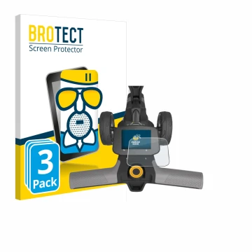 Vorderseite einer Produktverpackung mit dem Markenlogo BROTECT. Daneben ist das Gerät PowaKaddy FX5 New Full colour 3.5