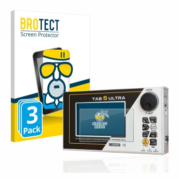 Vorderseite einer Produktverpackung mit dem Markenlogo BROTECT. Daneben ist das Gerät Rover TAB 5 ULTRA mit dem zugehörigen Di