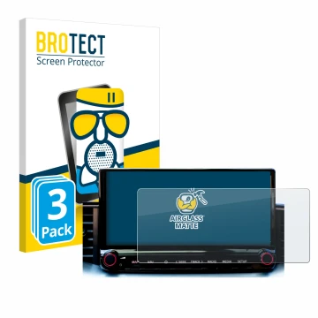 Vorderseite einer Produktverpackung mit dem Markenlogo BROTECT. Daneben ist das Gerät Kia Xceed 2023 Infotainment System mit d