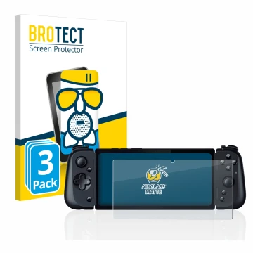 Vorderseite einer Produktverpackung mit dem Markenlogo BROTECT. Daneben ist das Gerät Razer Edge 5G mit dem zugehörigen Displa