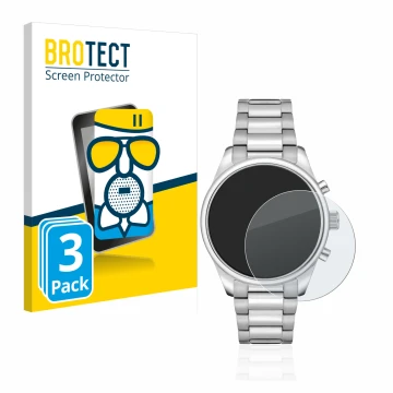 Vorderseite einer Produktverpackung mit dem Markenlogo BROTECT. Daneben ist das Gerät Hugo Boss Chronograph 58114171 mit dem z