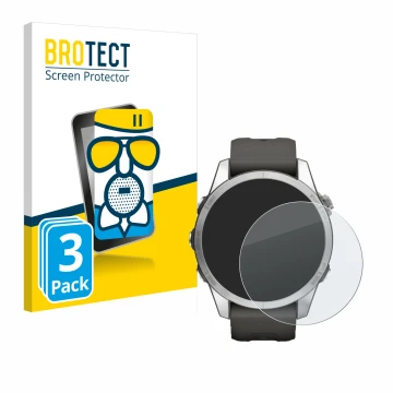 Vorderseite einer Produktverpackung mit dem Markenlogo BROTECT. Daneben ist das Gerät Garmin Fenix 7S Pro Solar (42 mm) mit de