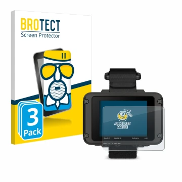 Vorderseite einer Produktverpackung mit dem Markenlogo BROTECT. Daneben ist das Gerät Garmin Foretrex 801 mit dem zugehörigen 