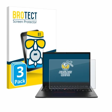 Vorderseite einer Produktverpackung mit dem Markenlogo BROTECT. Daneben ist das Gerät Lenovo ThinkPad L13 Gen 4 Touch mit dem 