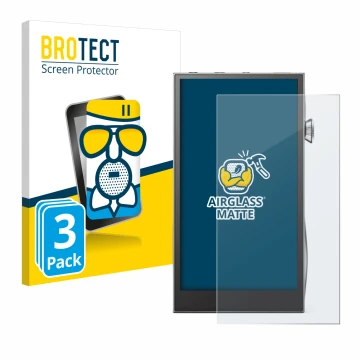 Vorderseite einer Produktverpackung mit dem Markenlogo BROTECT. Daneben ist das Gerät Astell&Kern A&futura SE300 mit dem zugeh