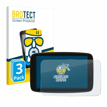 Vorderseite einer Produktverpackung mit dem Markenlogo BROTECT. Daneben ist das Gerät TomTom Go Navigator 6 PKW-Navigationsger