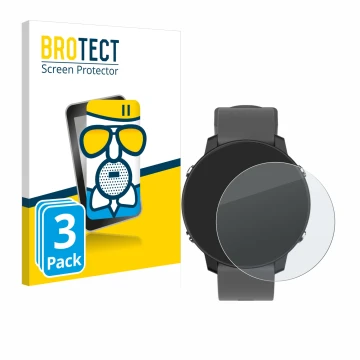 Vorderseite einer Produktverpackung mit dem Markenlogo BROTECT. Daneben ist das Gerät Shot Scope G5 GPS Watch mit dem zugehöri