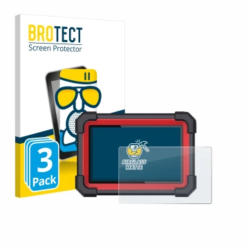 Vorderseite einer Produktverpackung mit dem Markenlogo BROTECT. Daneben ist das Gerät Launch X-431 CRP 919E BT mit dem zugehör