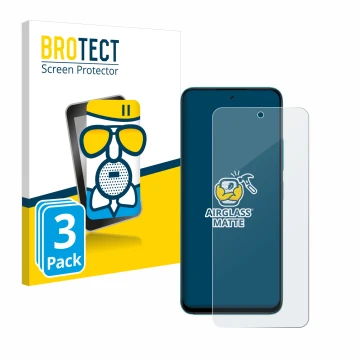 Vorderseite einer Produktverpackung mit dem Markenlogo BROTECT. Daneben ist das Gerät Xiaomi Poco M6 Pro 5G mit dem zugehörige