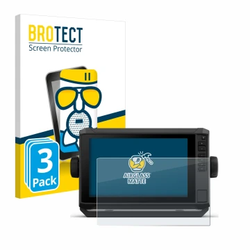 Vorderseite einer Produktverpackung mit dem Markenlogo BROTECT. Daneben ist das Gerät Garmin ECHOMAP UHD2 9