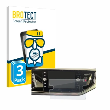 Vorderseite einer Produktverpackung mit dem Markenlogo BROTECT. Daneben ist das Gerät Volkswagen Polo VI Ready 2 Discover 8