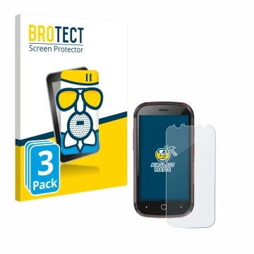 Vorderseite einer Produktverpackung mit dem Markenlogo BROTECT. Daneben ist das Gerät Unihertz Jelly Star mit dem zugehörigen 