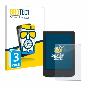 Vorderseite einer Produktverpackung mit dem Markenlogo BROTECT. Daneben ist das Gerät PocketBook Verse Pro mit dem zugehörigen