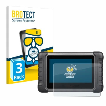Vorderseite einer Produktverpackung mit dem Markenlogo BROTECT. Daneben ist das Gerät Autel MaxiCheck MX808s mit dem zugehörig