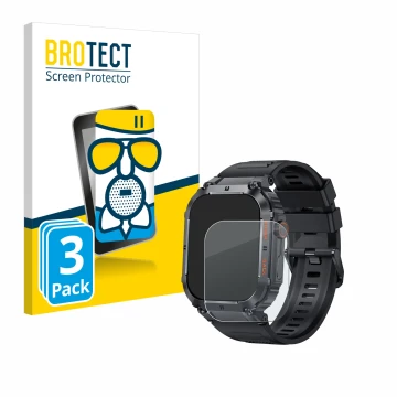 Vorderseite einer Produktverpackung mit dem Markenlogo BROTECT. Daneben ist das Gerät GaWear K57PRO 1.96