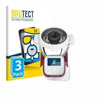 Vorderseite einer Produktverpackung mit dem Markenlogo BROTECT. Daneben ist das Gerät Moulinex i-Companion Touch XL mit dem zu
