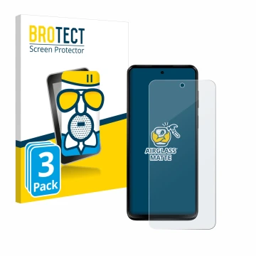 Vorderseite einer Produktverpackung mit dem Markenlogo BROTECT. Daneben ist das Gerät Motorola Moto G23 mit dem zugehörigen Di