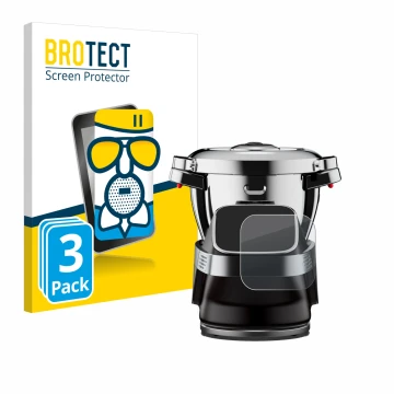 Vorderseite einer Produktverpackung mit dem Markenlogo BROTECT. Daneben ist das Gerät WMF Avantgarde mit dem zugehörigen Displ