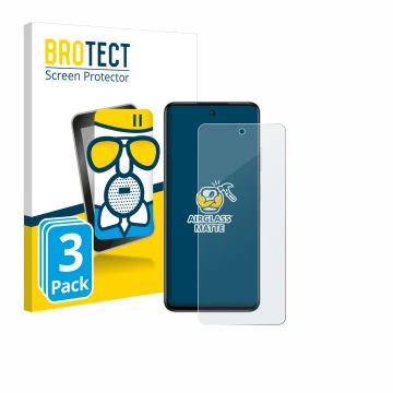 Vorderseite einer Produktverpackung mit dem Markenlogo BROTECT. Daneben ist das Gerät Infinix Smart 8 mit dem zugehörigen Disp