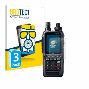 Vorderseite einer Produktverpackung mit dem Markenlogo BROTECT. Daneben ist das Gerät Yaesu FTA-850L mit dem zugehörigen Displ