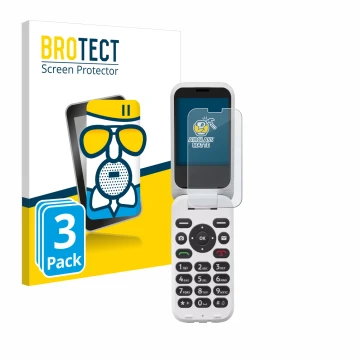 Vorderseite einer Produktverpackung mit dem Markenlogo BROTECT. Daneben ist das Gerät Doro 6820 mit dem zugehörigen Displaysch