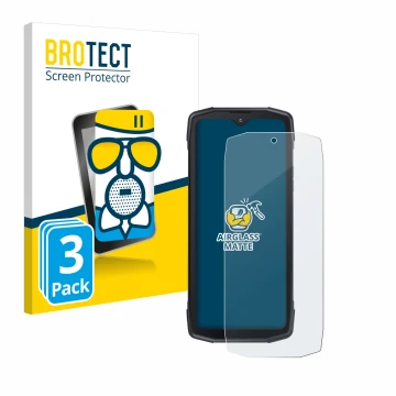Vorderseite einer Produktverpackung mit dem Markenlogo BROTECT. Daneben ist das Gerät Cubot King Kong Star 5G mit dem zugehöri