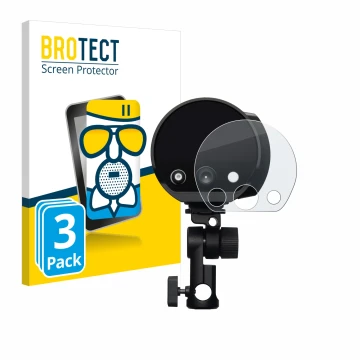 Vorderseite einer Produktverpackung mit dem Markenlogo BROTECT. Daneben ist das Gerät Profoto B10X mit dem zugehörigen Display