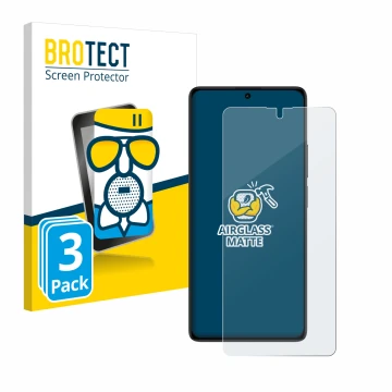 Vorderseite einer Produktverpackung mit dem Markenlogo BROTECT. Daneben ist das Gerät Xiaomi Redmi Note 13 5G mit dem zugehöri