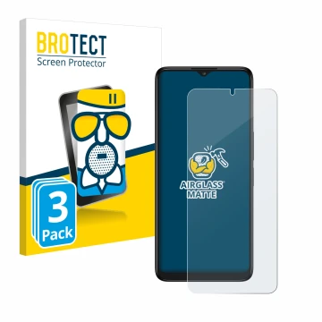 Vorderseite einer Produktverpackung mit dem Markenlogo BROTECT. Daneben ist das Gerät TCL 40 R 5G mit dem zugehörigen Displays
