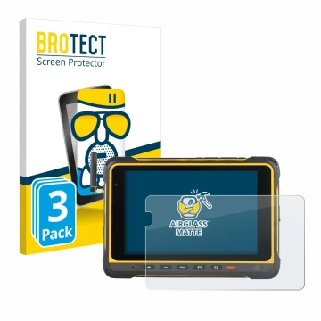Vorderseite einer Produktverpackung mit dem Markenlogo BROTECT. Daneben ist das Gerät AIR3 7.3 mit dem zugehörigen Displayschu
