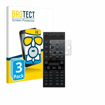 Vorderseite einer Produktverpackung mit dem Markenlogo BROTECT. Daneben ist das Gerät Native Instruments Traktor Kontrol X1 MK