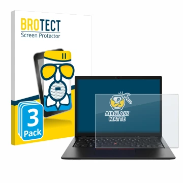 Vorderseite einer Produktverpackung mit dem Markenlogo BROTECT. Daneben ist das Gerät Lenovo ThinkPad L13 Gen 4 Non-Touch mit 