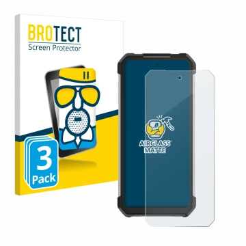 Vorderseite einer Produktverpackung mit dem Markenlogo BROTECT. Daneben ist das Gerät Unihertz Tank 3 Pro mit dem zugehörigen 