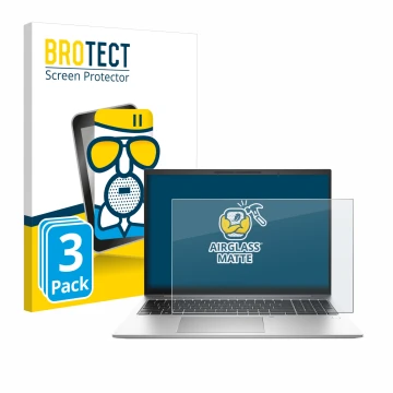 Vorderseite einer Produktverpackung mit dem Markenlogo BROTECT. Daneben ist das Gerät HP EliteBook 865 G10 mit dem zugehörigen