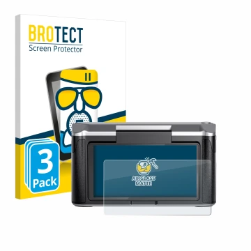 Vorderseite einer Produktverpackung mit dem Markenlogo BROTECT. Daneben ist das Gerät Revopoint Miraco mit dem zugehörigen Dis
