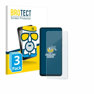 Vorderseite einer Produktverpackung mit dem Markenlogo BROTECT. Daneben ist das Gerät Samsung Galaxy M55 mit dem zugehörigen D