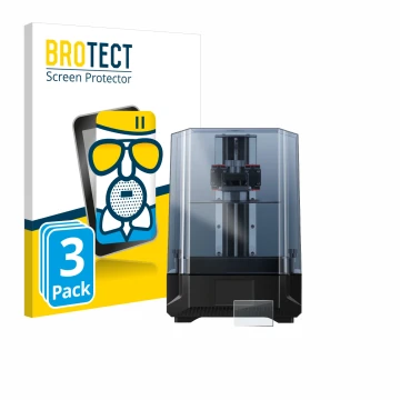 Vorderseite einer Produktverpackung mit dem Markenlogo BROTECT. Daneben ist das Gerät Anycubic Photon Mono X 6Ks mit dem zugeh