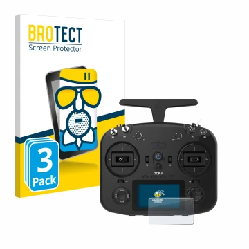 Vorderseite einer Produktverpackung mit dem Markenlogo BROTECT. Daneben ist das Gerät FrSky TWIN X14 mit dem zugehörigen Displ