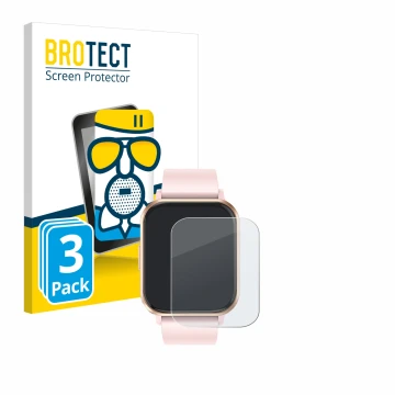 Vorderseite einer Produktverpackung mit dem Markenlogo BROTECT. Daneben ist das Gerät walkbee Smartwatch 1.83