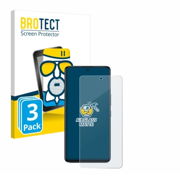 Vorderseite einer Produktverpackung mit dem Markenlogo BROTECT. Daneben ist das Gerät Infinix GT 20 Pro mit dem zugehörigen Di