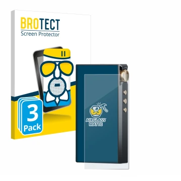 Vorderseite einer Produktverpackung mit dem Markenlogo BROTECT. Daneben ist das Gerät Cayin N3-Ultra mit dem zugehörigen Displ