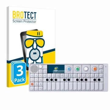Vorderseite einer Produktverpackung mit dem Markenlogo BROTECT. Daneben ist das Gerät Teenage Engineering OP-1 Sampler & Contr