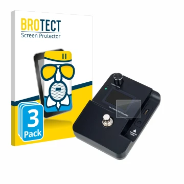 Vorderseite einer Produktverpackung mit dem Markenlogo BROTECT. Daneben ist das Gerät Harley Benton AirBorne Pro 5.8Ghz mit de