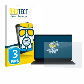 Vorderseite einer Produktverpackung mit dem Markenlogo BROTECT. Daneben ist das Gerät ASUS ProArt PZ13 mit dem zugehörigen Dis